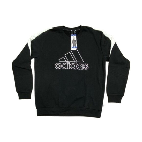 NWT Men's Adidas Future Icons Embroidered Badge Black Sweatshirt Size M, L, XL - Picture 3 of 9